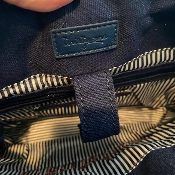 Thirty-One Cruisin Bag Blue White Nautical Vacation Canvas Travel Tote Clean NEW - Picture 4 of 12